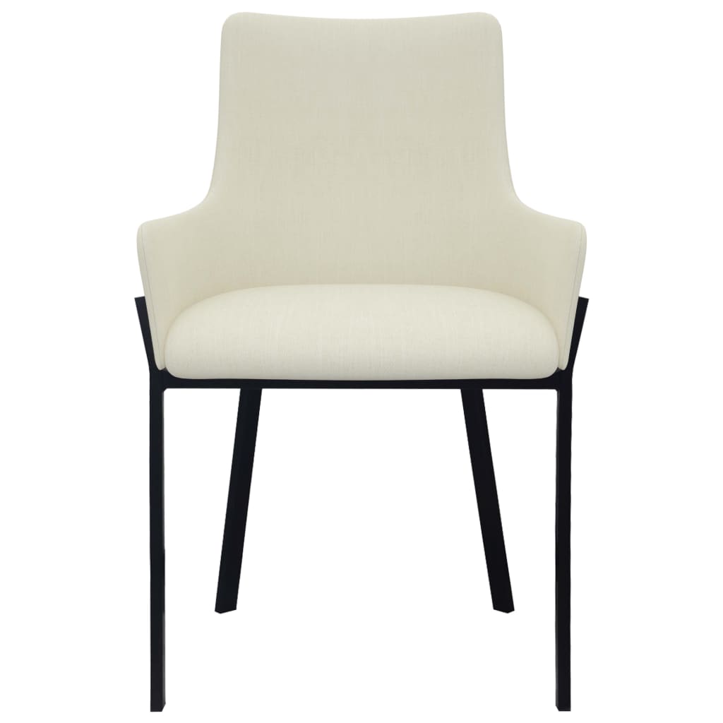 Dining Chairs 2 pcs Cream Fabric