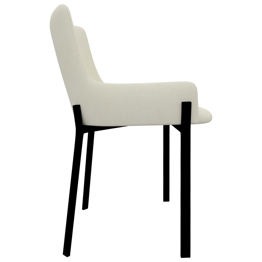 Dining Chairs 2 pcs Cream Fabric