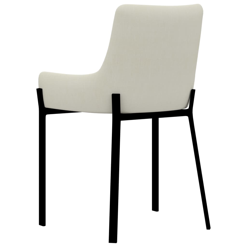 Dining Chairs 2 pcs Cream Fabric