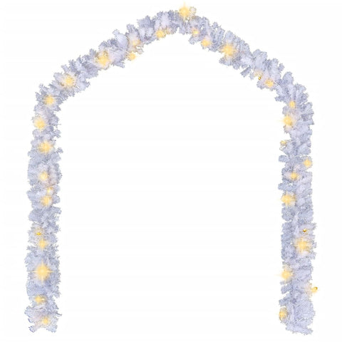 Christmas Garland with LED Lights 10 m White