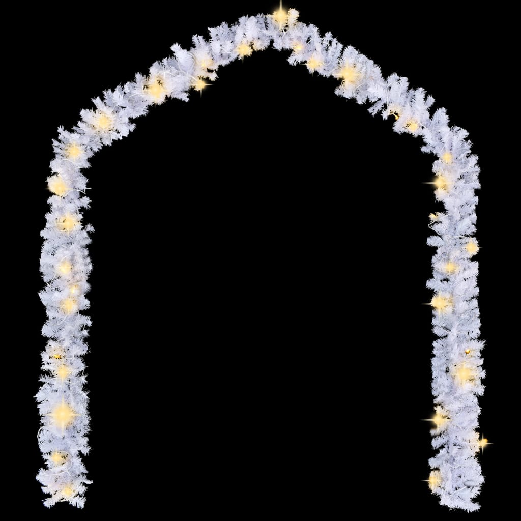 Christmas Garland with LED Lights 10 m White