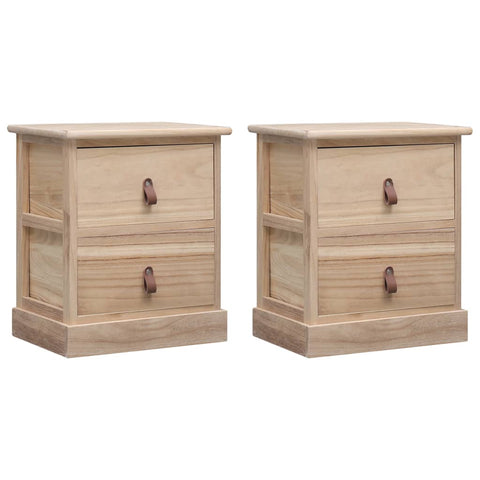 Nightstands 2 pcs Paulownia Wood