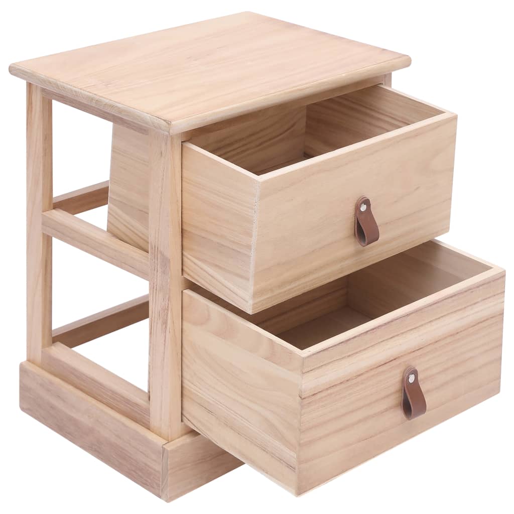 Nightstands 2 pcs Paulownia Wood