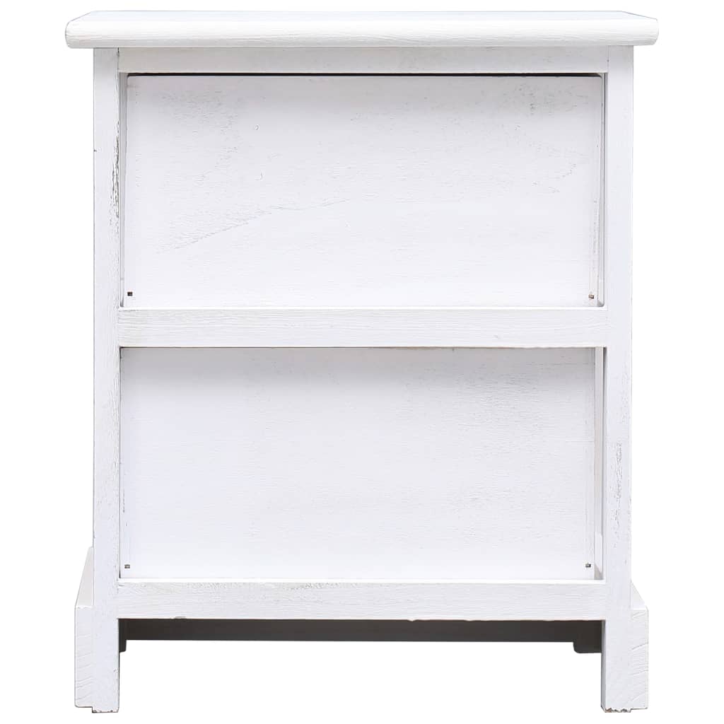 Bedside Cabinet White Paulownia Wood