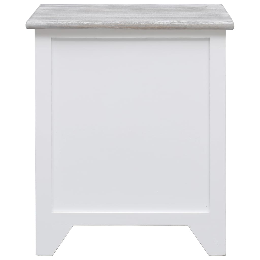 Bedside Cabinet White Paulownia Wood