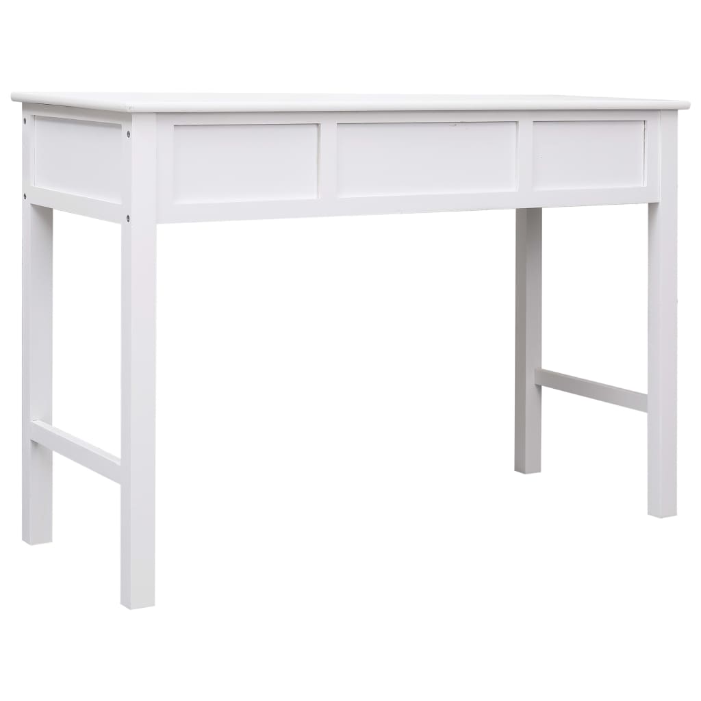 Writing Desk 2 Drawers White Wood