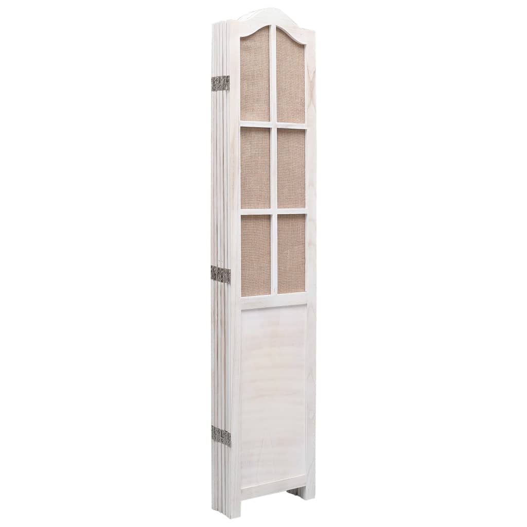 6-Panel Fabric Room Divider White