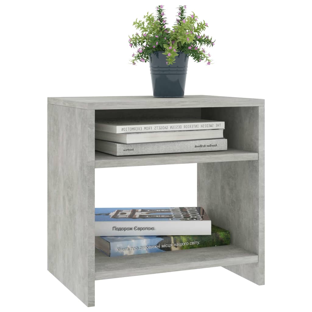 Bedside Cabinets 2 pcs Concrete Grey Chipboard