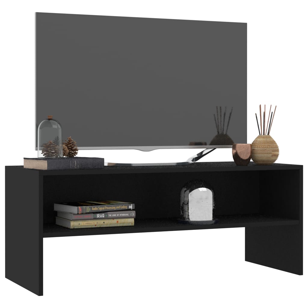 TV Cabinet  Black Chipboard