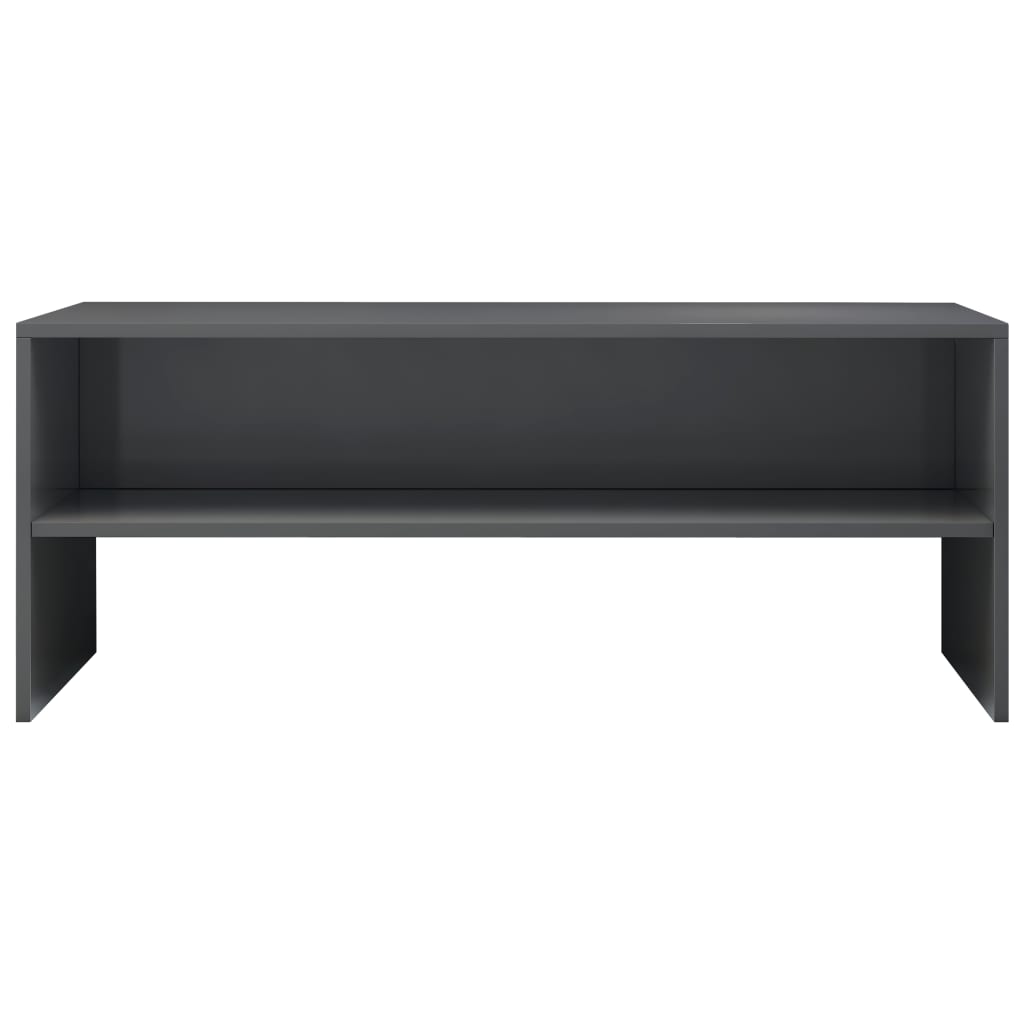 TV Cabinet  High Gloss Grey Chipboard