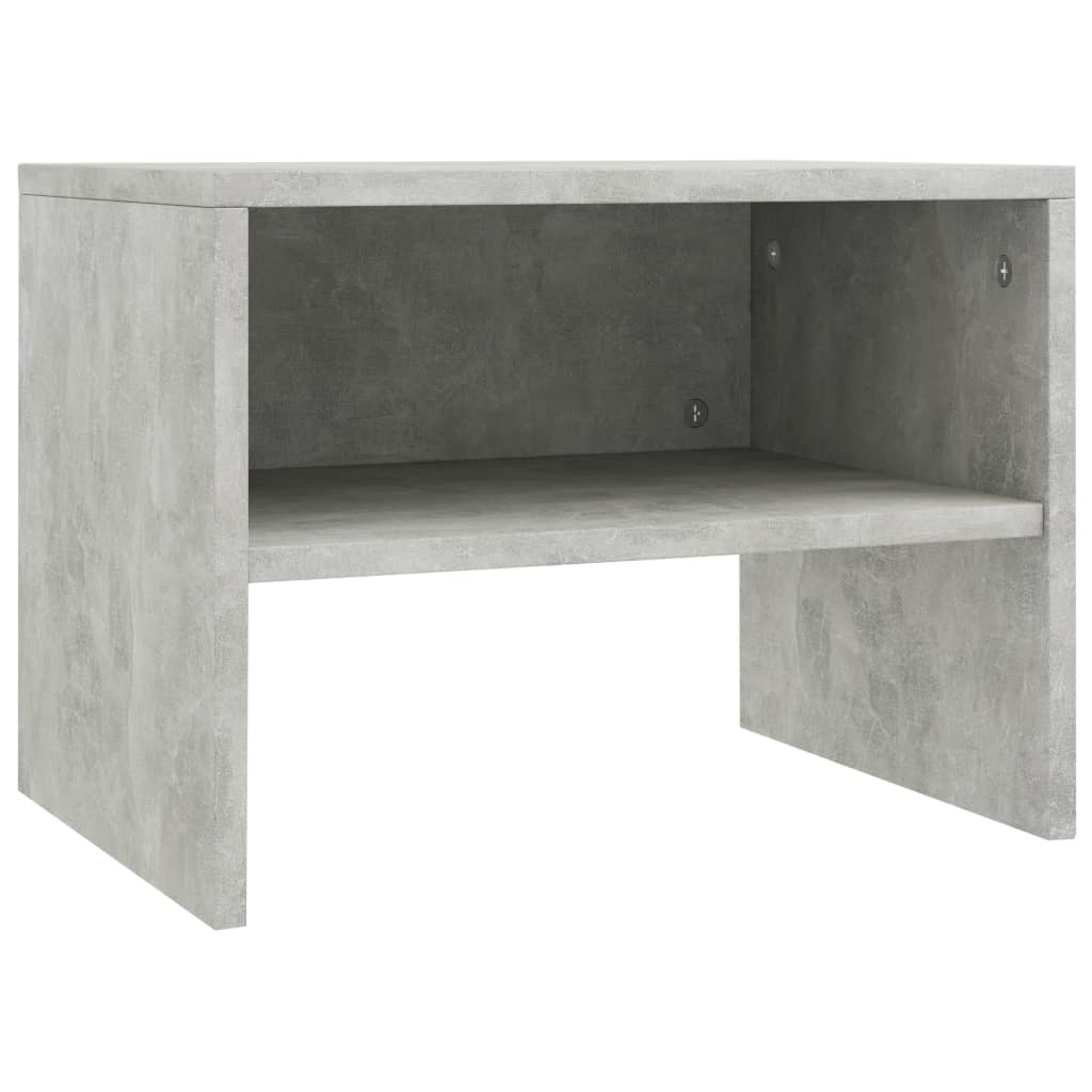 Bedside Cabinet Concrete  Grey Chipboard