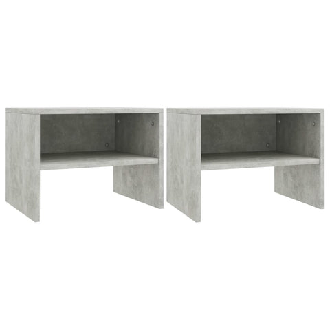 Bedside  Cabinets 2 pcs Concrete Grey Chipboard