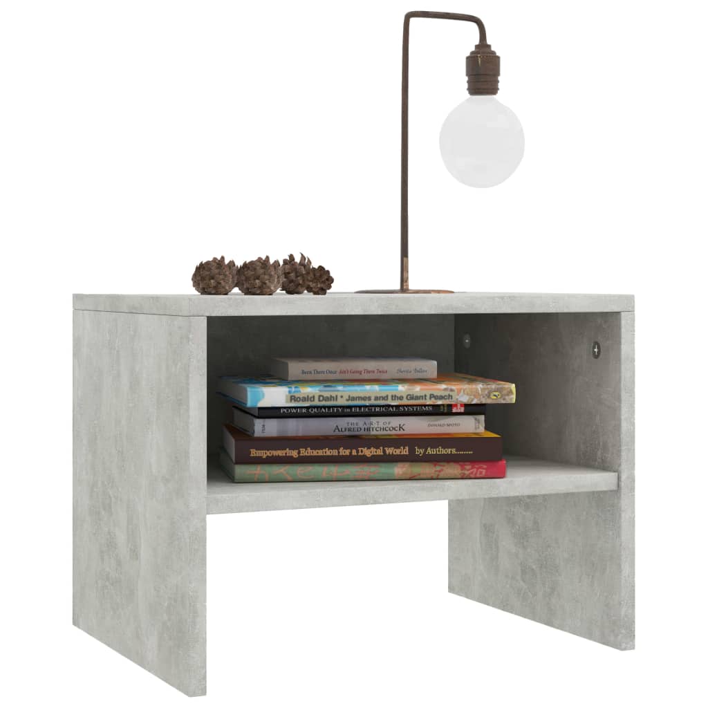 Bedside  Cabinets 2 pcs Concrete Grey Chipboard