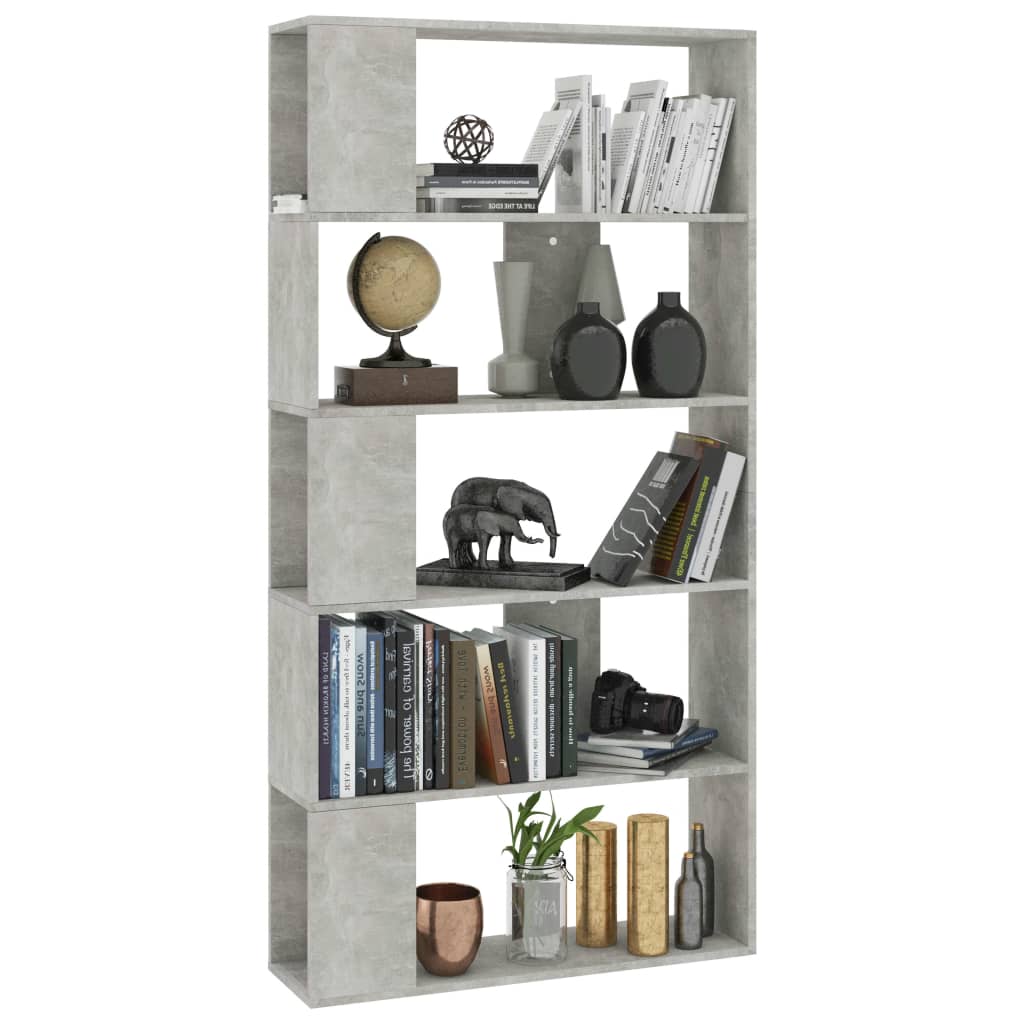 Book Cabinet/Room  Divider Concrete Grey Chipboard