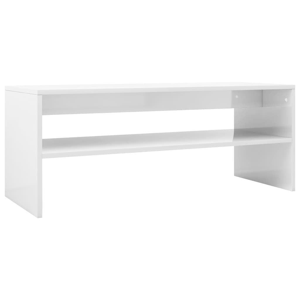 Coffee Table High Gloss White Chipboard