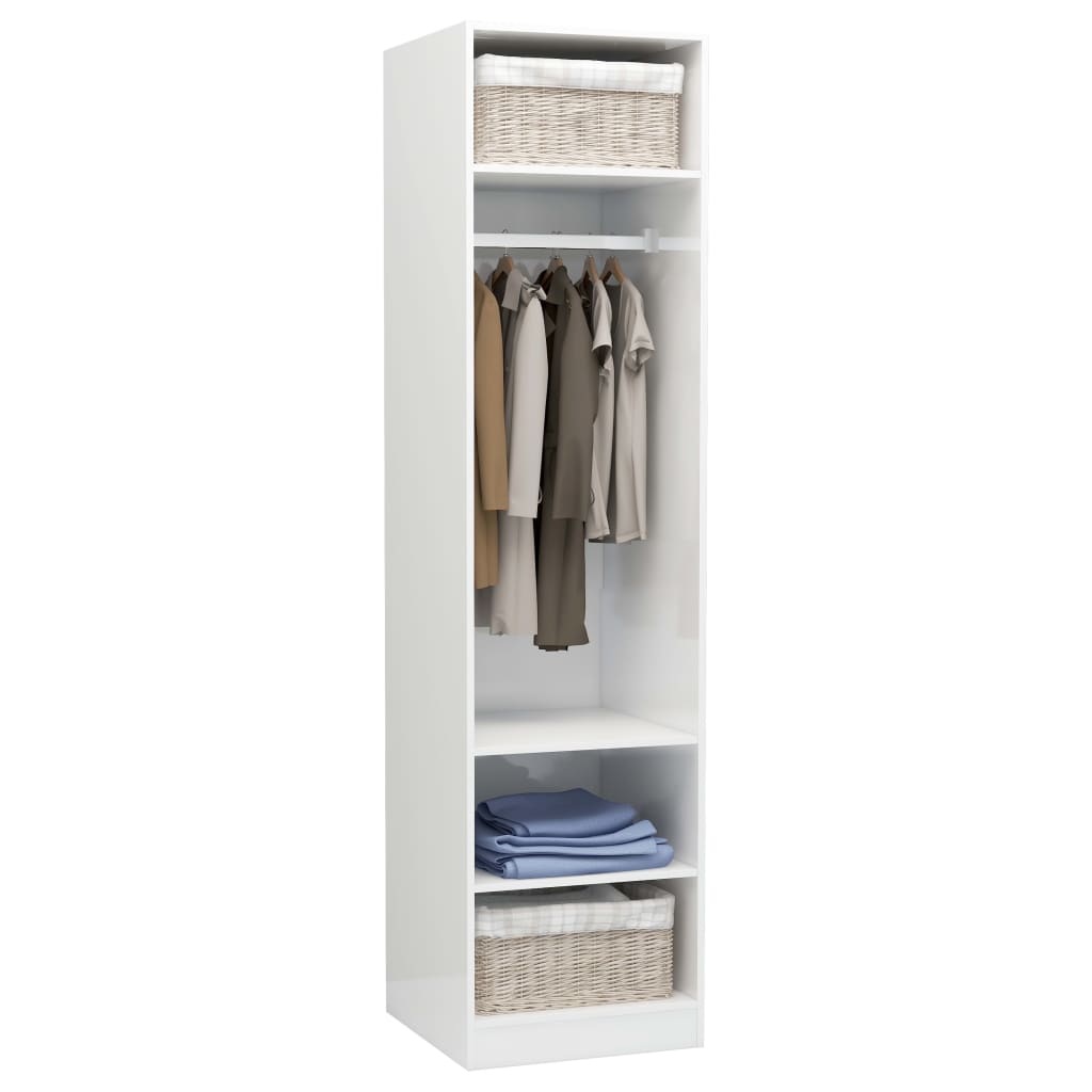 Wardrobe High Gloss  White Chipboard