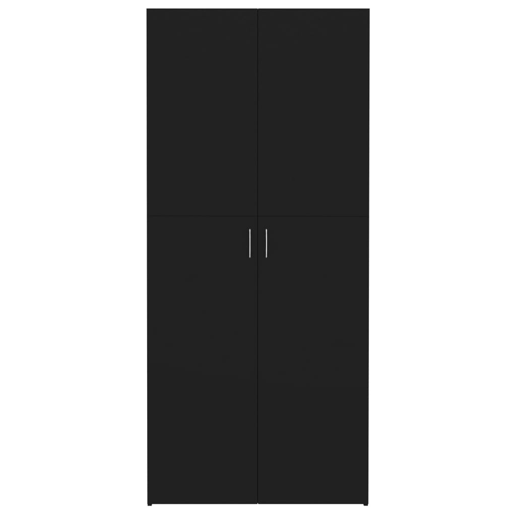 Shoe Cabinet Black Chipboard