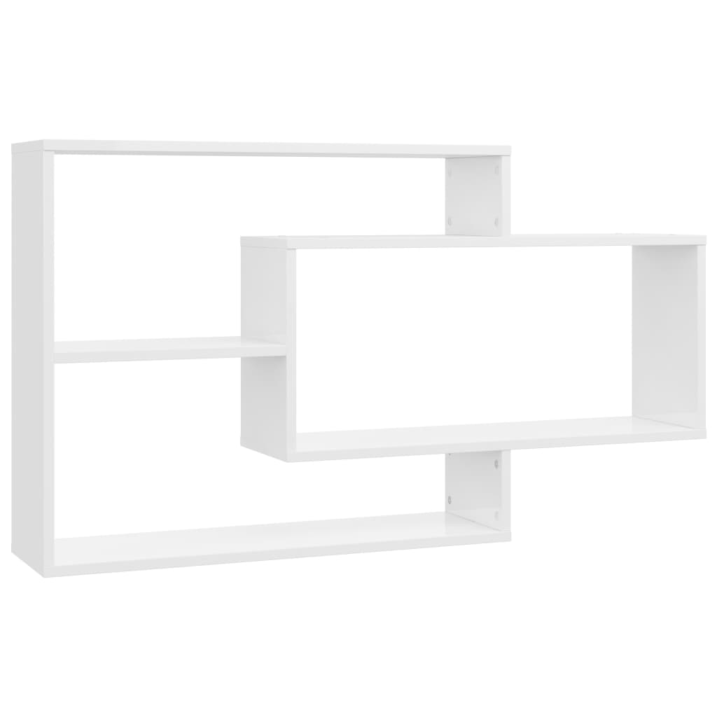 Wall Shelves High Gloss White Chipboard