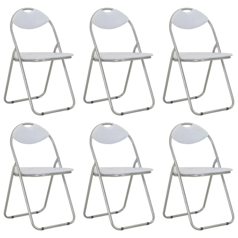 Folding Dining Chairs 6 pcs White