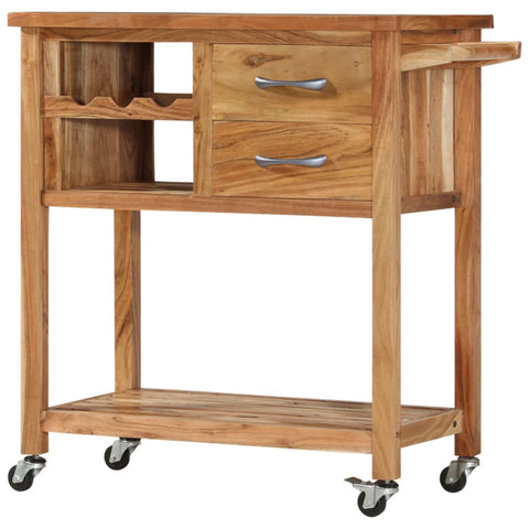 Kitchen Trolley Solid Acacia Wood