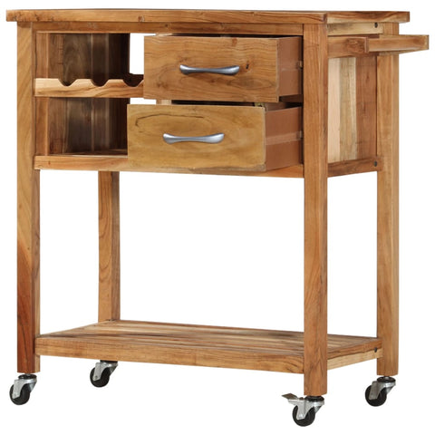 Kitchen Trolley Solid Acacia Wood