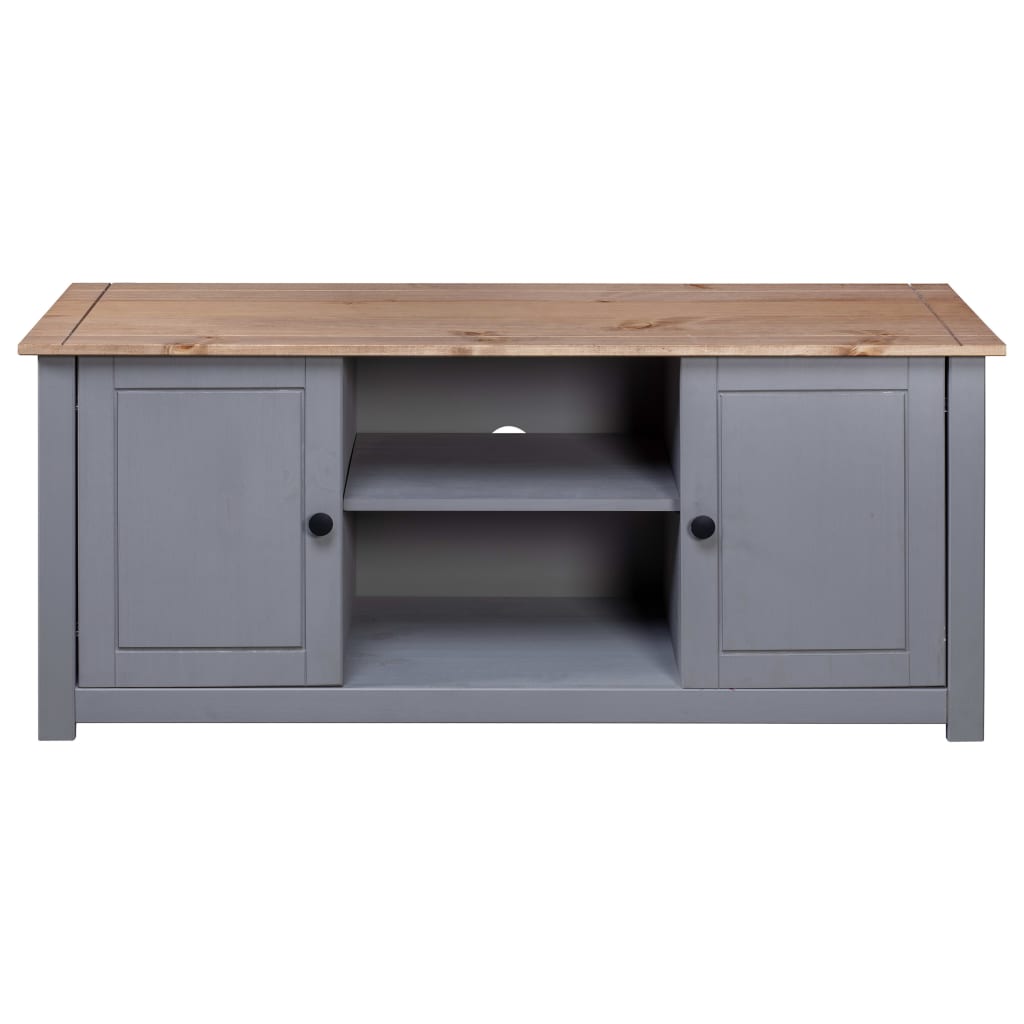 Tv Cabinet Grey Solid Pine Wood Panama Range