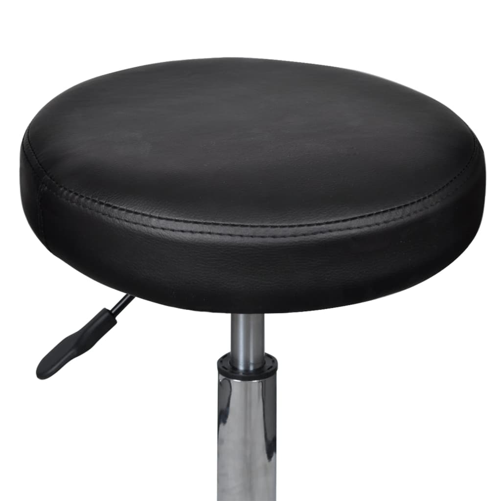 Office Stools 2 pcs Black Leather