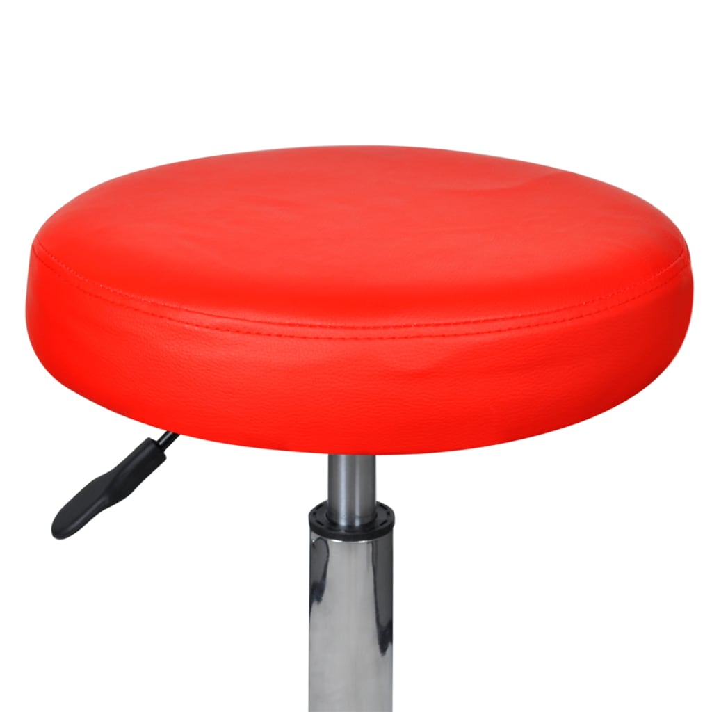 Office Stools 2 pcs Red Leather