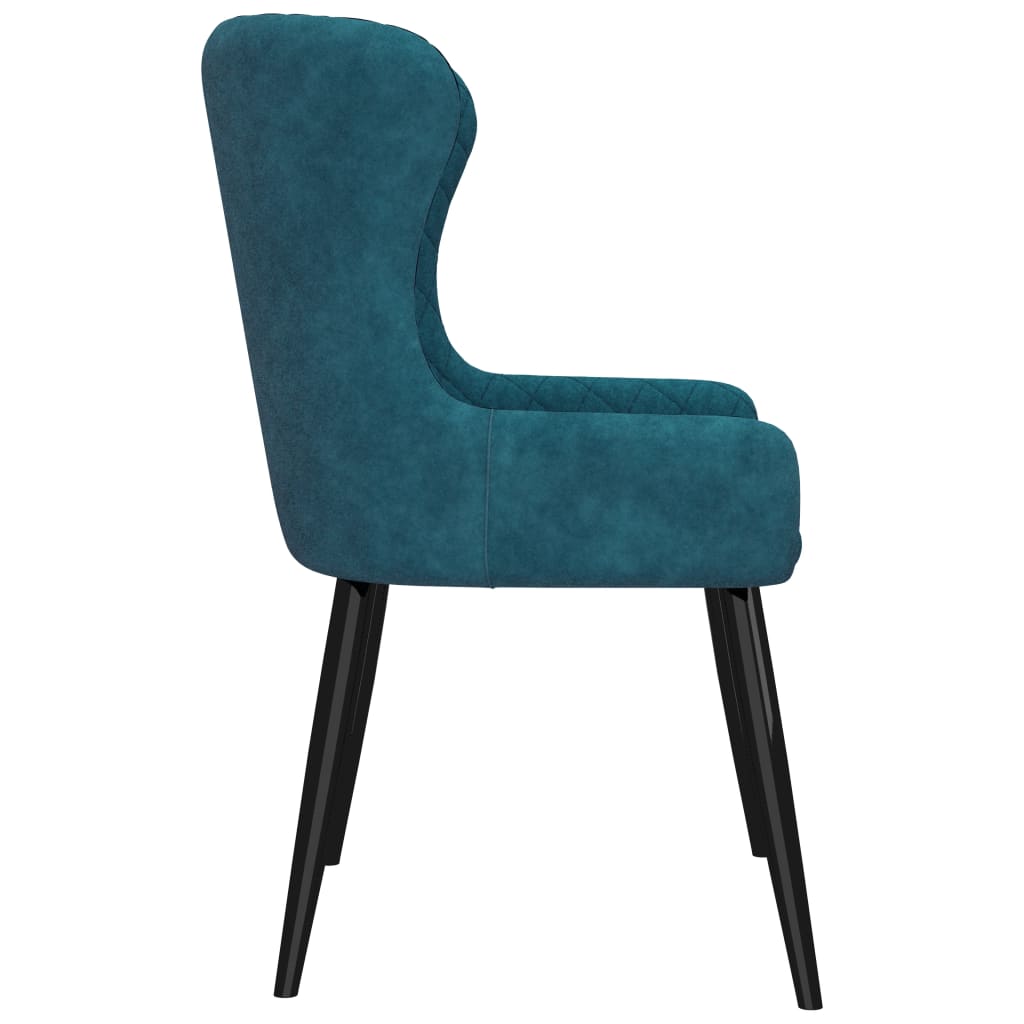 Dining Chairs 2 pcs Blue Velvet