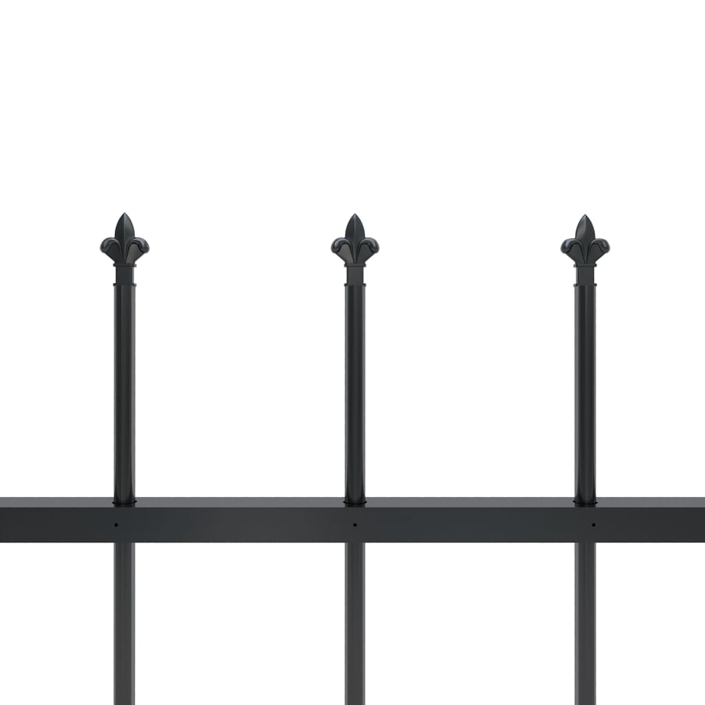 Garden Fence Secuirty with Spear Top Steel Black