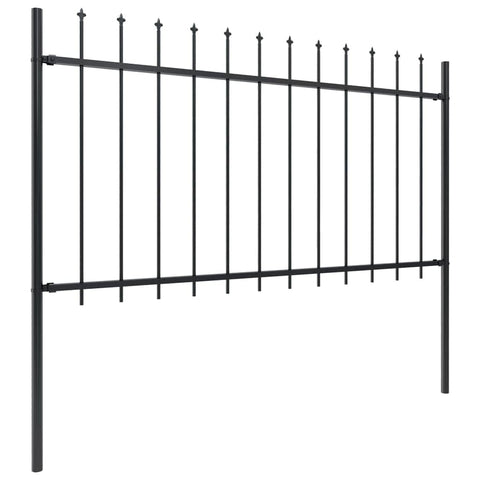 Garden Fence with Spear Top Steel Study