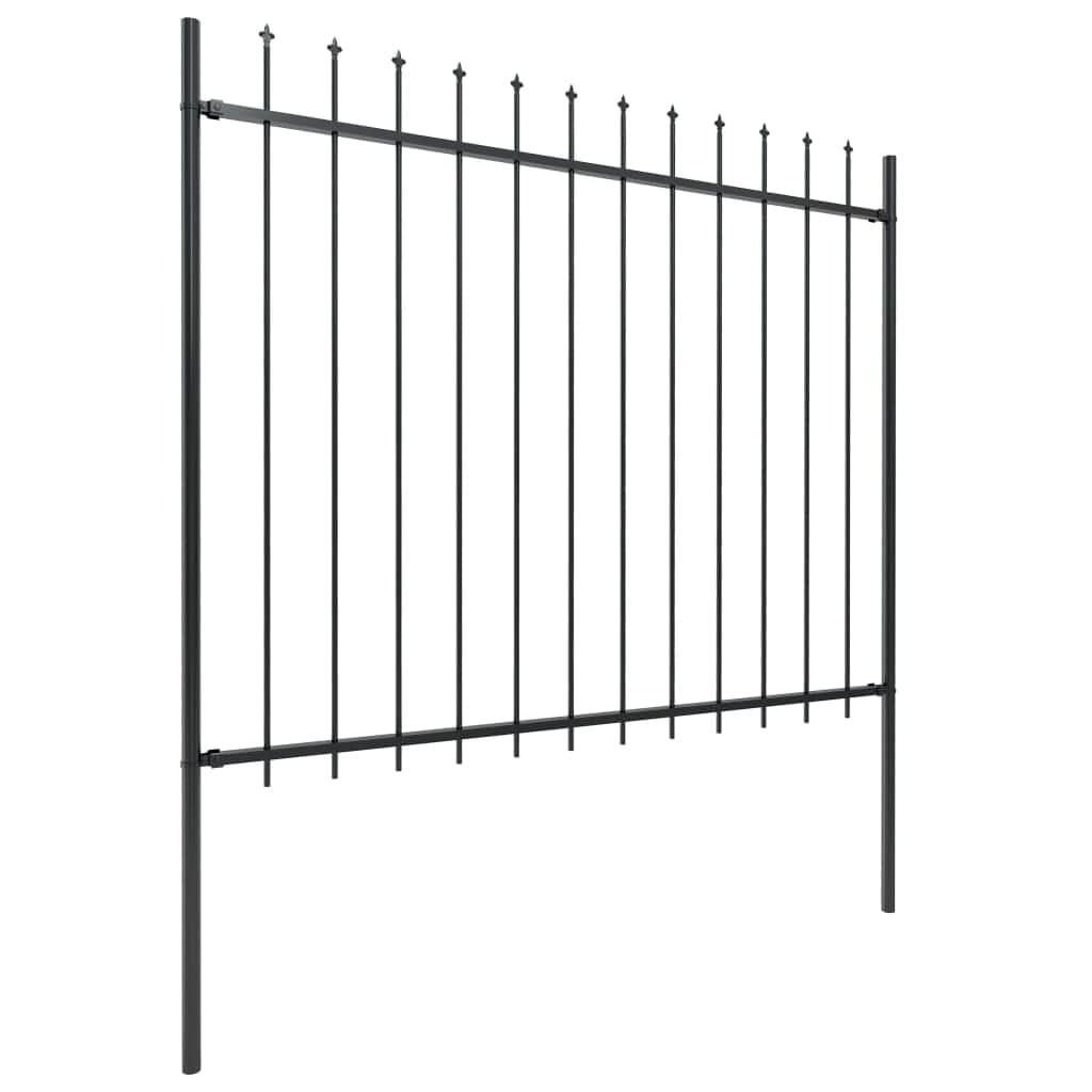 Garden Fence Spear Top Steel Black