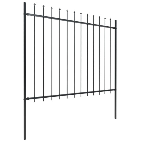 Garden Fence Spear Top Steel Black