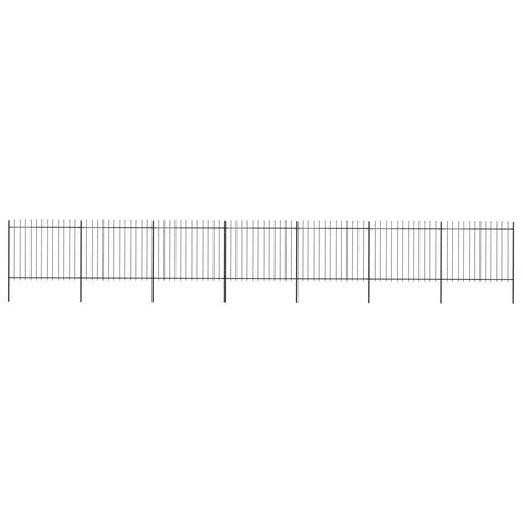 Garden Fence with Spear Top Steel Durable,Black