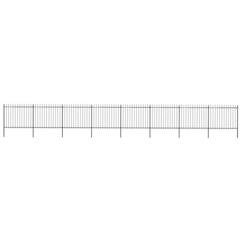 Garden Fence Outdoor with Spear Top Steel ,Black