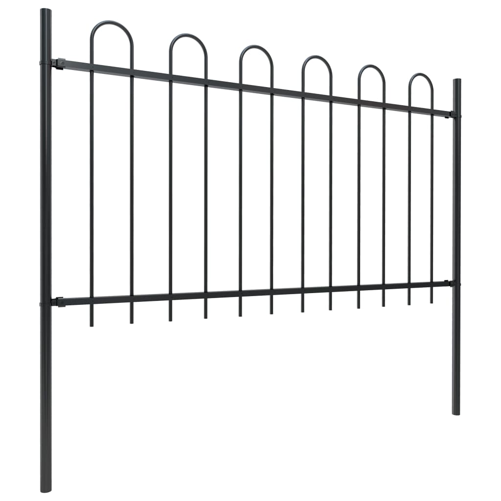 Garden Fence with Hoop Top Steel Durable