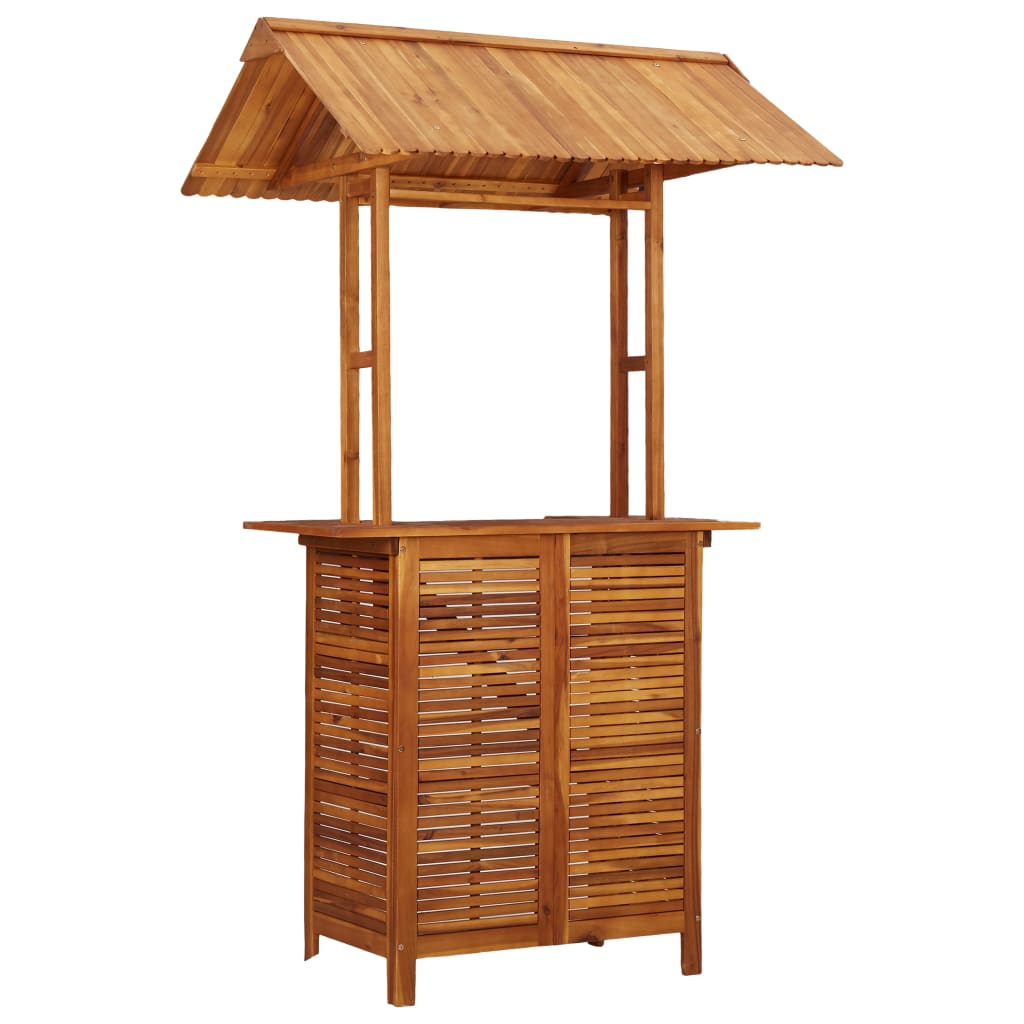 Outdoor Bar Table with Rooftop Solid Acacia Wood