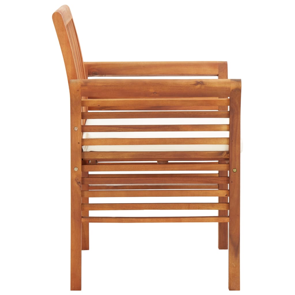 Garden Dining Chair with Cushion Solid Acacia Wood