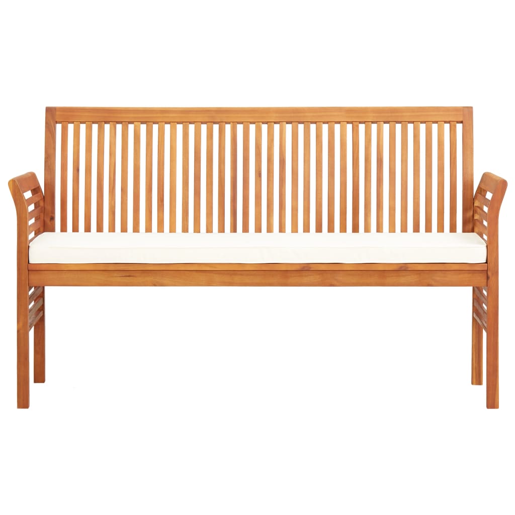 3-Seater Garden Bench with Cushion 150 cm Solid Acacia Wood