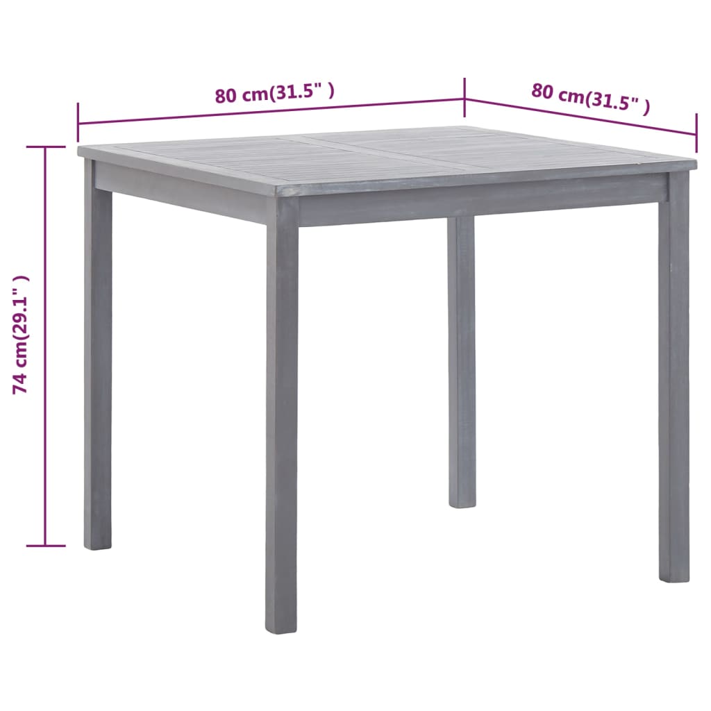 Garden Table Grey  Solid Acacia Wood