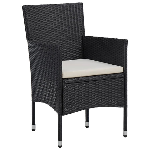 Garden Dining Chairs 2pcs Poly Rattan Black