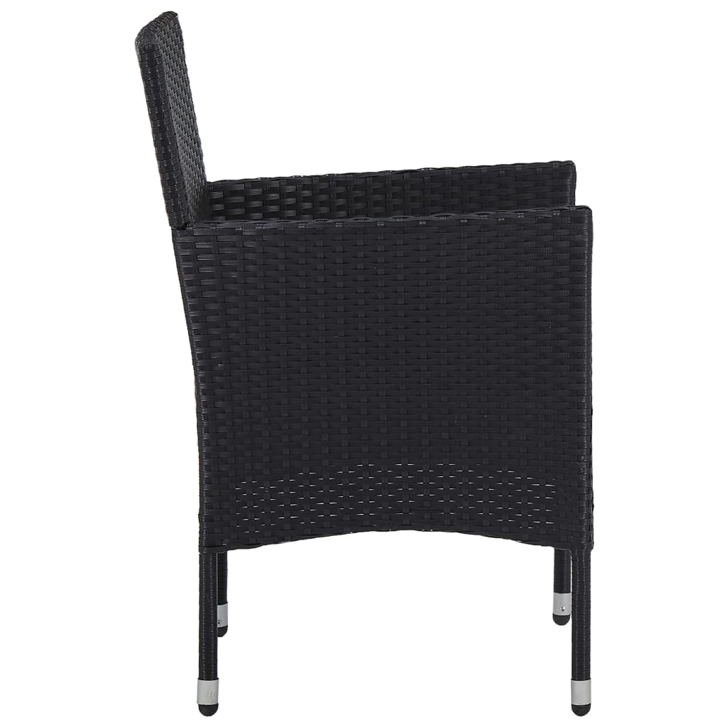 Garden Dining Chairs 2pcs Poly Rattan Black