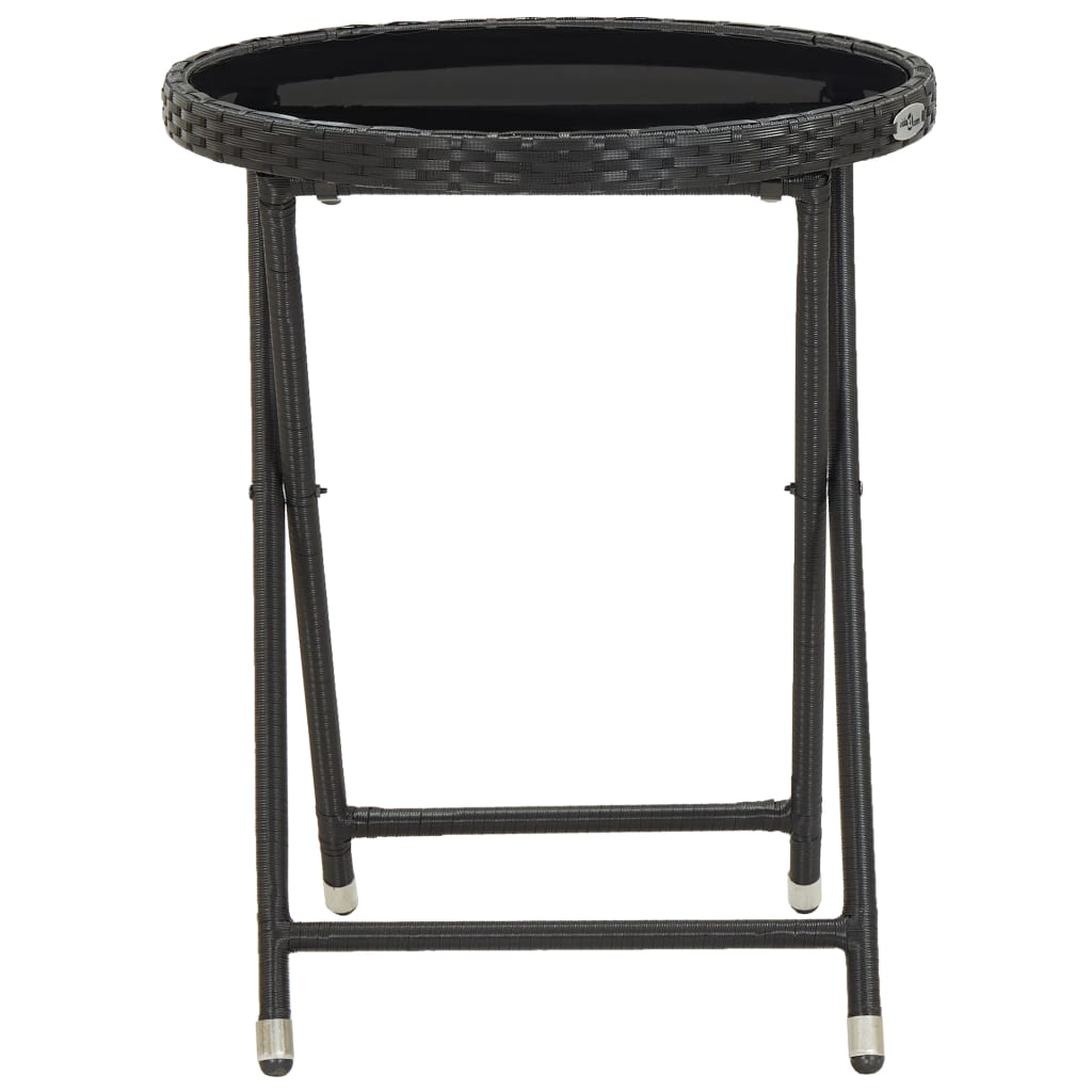 Tea Table Black 60 cm Tempered Glass