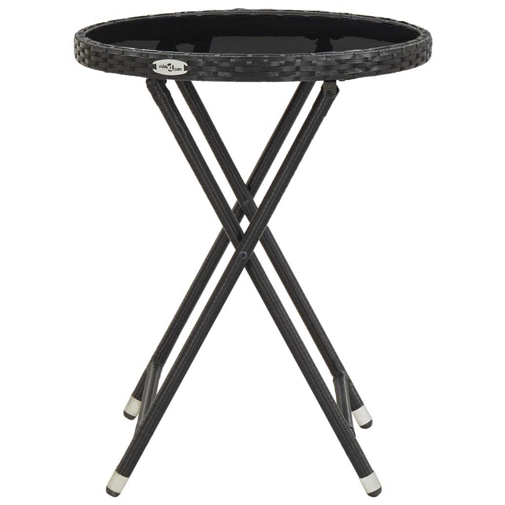 Tea Table Black 60 cm Tempered Glass