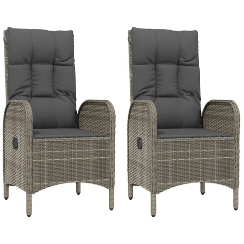 Outdoor Chairs 2 pcs Poly Rattan Grey