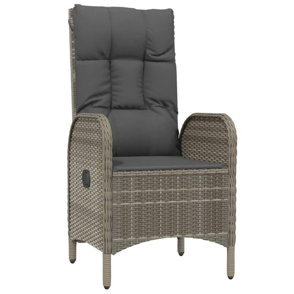 Outdoor Chairs 2 pcs Poly Rattan Grey