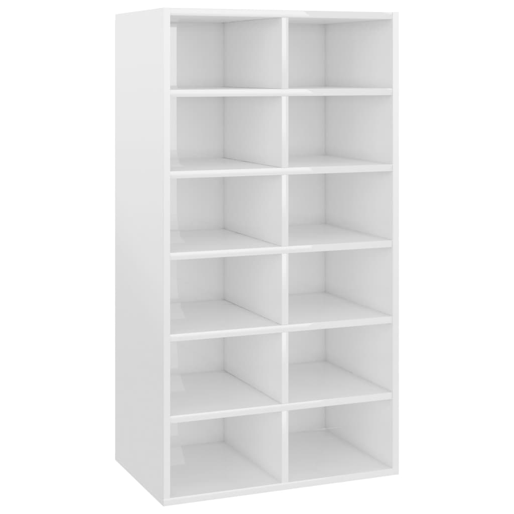 Shoe Rack High Gloss White  Chipboard