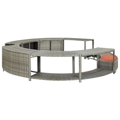 Spa Surround Grey Poly Rattan