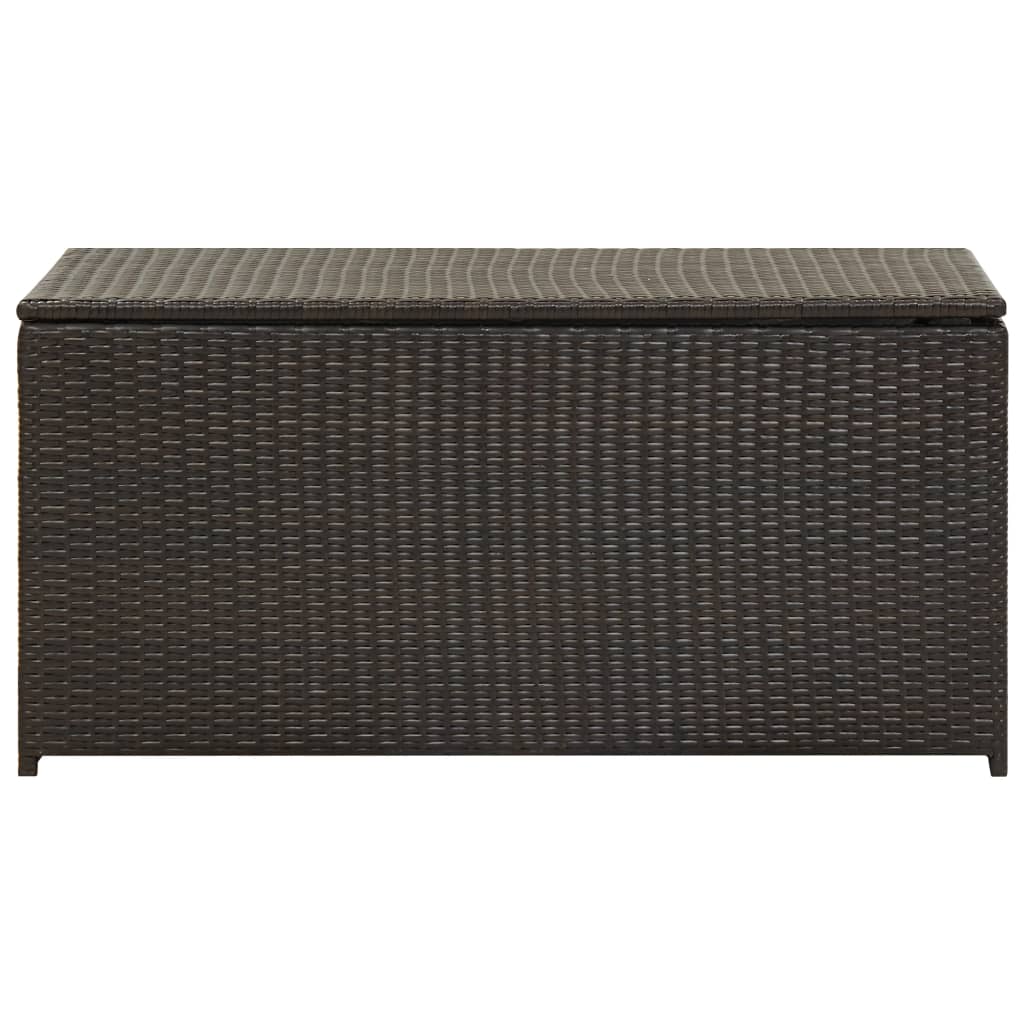 Garden Storage Box Poly Rattan Brown