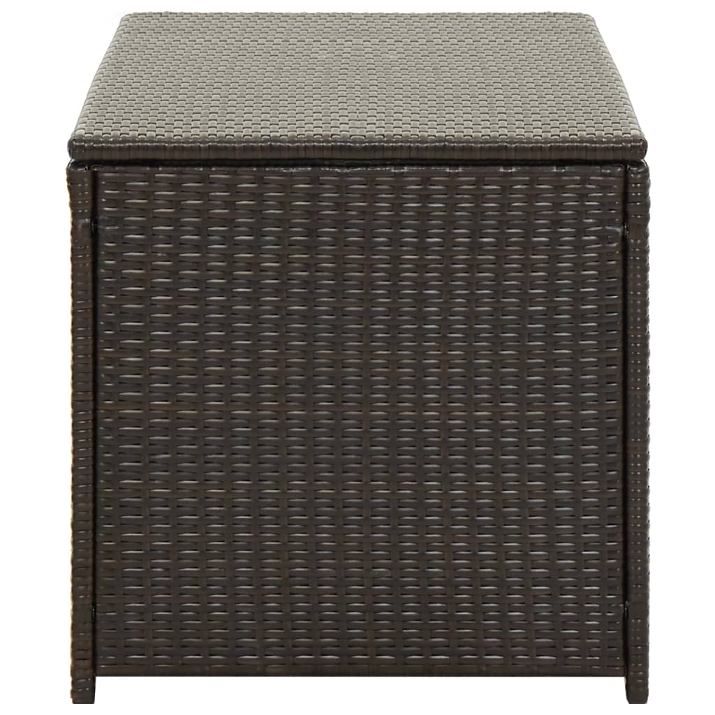 Garden Storage Box Poly Rattan Brown